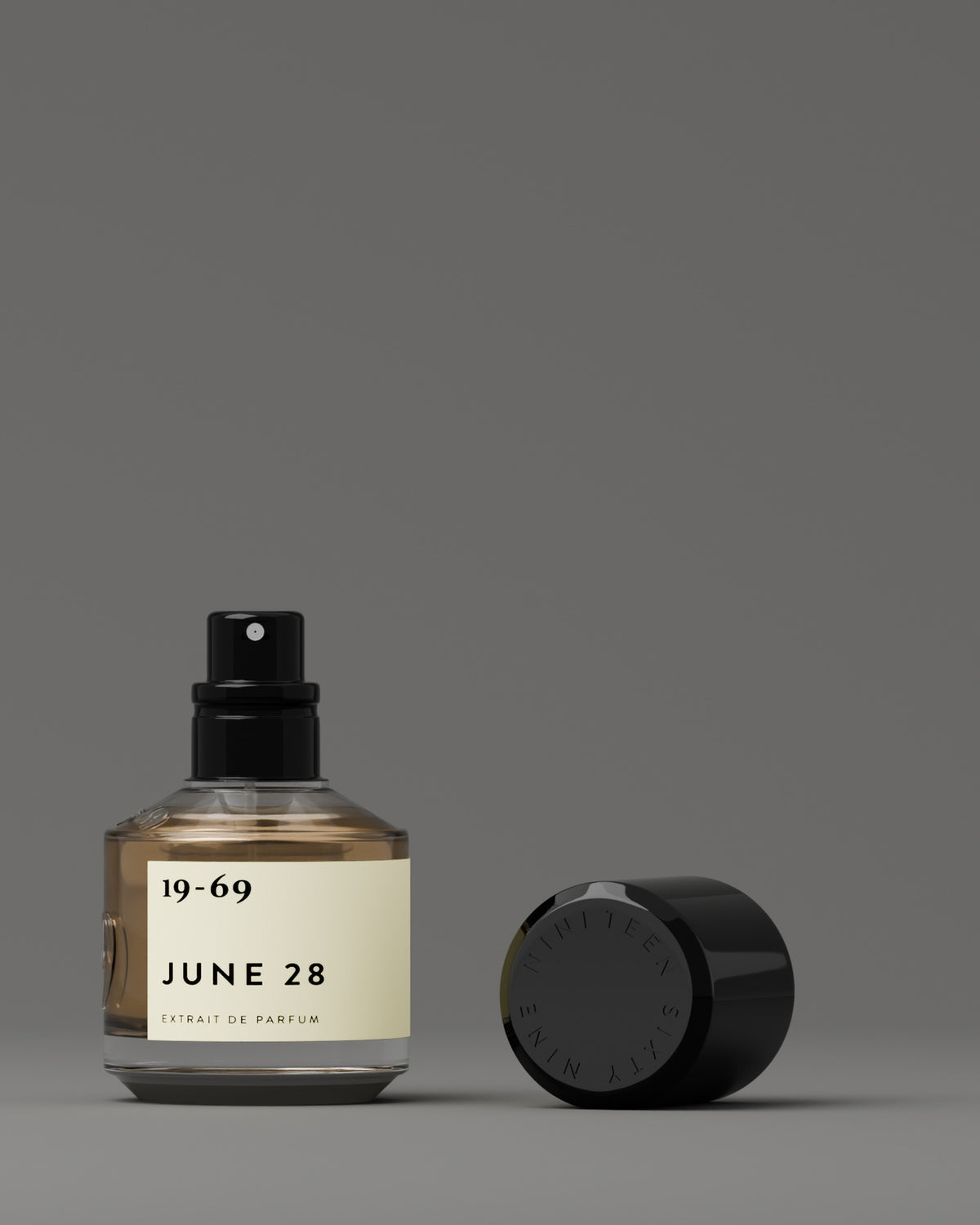 19-69 June 28 Extrait de Parfum 7.5 ml, bottle, cap off
