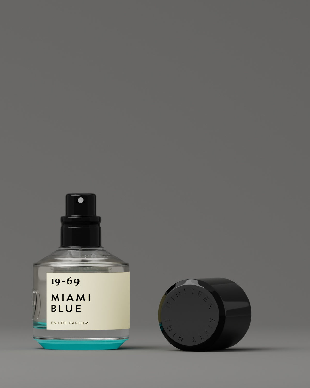 19-69 Miami Blue Eau de Parfum 7.5 ml, bottle, cap off